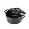AMAZON BASICS ROUND PRE-SEASONED CAST IRON DUTCH OVEN POT, 2QT, KA2QT - BLACK