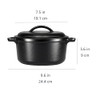 AMAZON BASICS ROUND PRE-SEASONED CAST IRON DUTCH OVEN POT, 2QT, KA2QT - BLACK