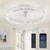 LEDIARY 20" Low Profile Ceiling Fans with Lights/Remote KDZS20 - White