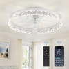 LEDIARY 20" Low Profile Ceiling Fans with Lights/Remote KDZS20 - White