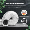 SIMPLE DELUXE 4" 8 FEET DUCTING, NON-INSULATED FLEX ALUMINUM FOIL - SILVER New