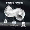 SIMPLE DELUXE 4" 8 FEET DUCTING, NON-INSULATED FLEX ALUMINUM FOIL - SILVER New