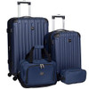 Travelers Club Midtown Hardside 4-Piece Luggage Travel Set - Navy Blue New