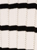 ADRIANNA WOMENS POINTELLE POLO STRIPED SWEATER-V-PLACKET--IVORY/BLACK--L New
