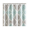 MADISON PARK SHOWER CURTAIN, CASUAL DIAMONDS  MODERN - AQUA