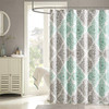 MADISON PARK SHOWER CURTAIN, CASUAL DIAMONDS  MODERN - AQUA