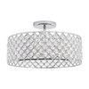 PARROT UNCLE 14.76" MODERN CHROME CRYSTAL SEMI CEILING LAMP LIGHT - SILVER
