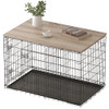 PISKYET DOG CRATE TOPPER WOOD COUNTERTOP FOR 48 42 36 30 24 INCH DOG CAGE- GREY New