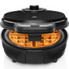 CHEFMAN ANTI-OVERFLOW BELGIAN WAFFLE MAKER, TEMPERATURE CONTROL - BLACK