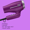 CONAIR WORLDWIDE FOLDING HANDLE HAIR DRYER CONCENTRATOR DIFFUSER 1875W - PURPLE