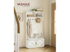 VASAGLE HALL TREE WITH BENCH SHOE STORAGE, COAT RACK  SHOE BENCH - RUSTIC WHITE
