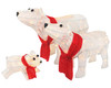 TOP TREASURES 3-PIECE 20IN LIGHTED POLAR BEAR FAMILY LARGE OUTDOOR DÉCOR WHITE