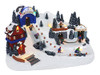 TOP TREASURES CHRISTMAS VILLAGE SKI RESORT WITH MOVING SKIERS TABLETOP DISPLAY