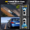 NEZION DASH CAMERA, 4K/1080P DASH CAMERA FRONT AND REAR BUILT-IN 5GWIFI - BLACK