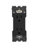 LEVITON RENU TAMPER-RESISTANT OUTLET 15-AMP, 125VAC - ONYX BLACK New