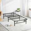 OLEESLEEP 14" Folding Metal Platform Bed, Steel Mattress, Twin size - BLACK