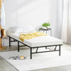 OLEESLEEP 14" Folding Metal Platform Bed, Steel Mattress, Twin size - BLACK