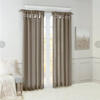 MADISON PARK NATALIE PEWTER SOLID FAUX SILK 50W X 84L CURTAIN - PEWTER BROWN
