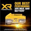 DEWALT MAX XR 8AH POWERPACK LITHIUM ION BATTERY 2-PACK DCB2108-2 - YELLOW BLK