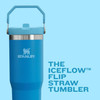 STANLEY ICEFLOW FLIP STRAW TUMBLER W/ HANDLE|FLIP ON LID AND FLIP UP STRAW New