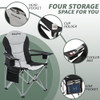 KINGCAMP OVERSIZED CAMPING FOLDING CHAIR WITH LUMBAR SUPPORT - BLACK/MEDIUMGRAY