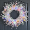TOWPONICS 24" NORFOLK PINE WREATH LIGHTS PRE-LIT OPERATED 50 LED LIGHTS WHITE