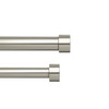 UMBRACAPPA DOUBLE CURTAIN ROD, 2 MATCHING FINIALS, 66 TO 120-INCH 1014401 NICKEL