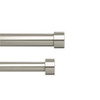 UMBRACAPPA DOUBLE CURTAIN ROD, 2 MATCHING FINIALS, 66 TO 120-INCH 1014401 NICKEL