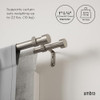 UMBRACAPPA DOUBLE CURTAIN ROD, 2 MATCHING FINIALS, 66 TO 120-INCH 1014401 NICKEL