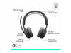 Logitech Zone Wireless 2 ES for Business - Noise-Canceling Wireless Headset with