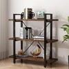 3 TIER BOOKSHELF MODERN RUSTIC OPEN BOOKSHELF OFFICE WOOD - DISTRESSED BROWN