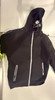 BLU ROCK WOMEN'S RELAXED FIT FAUX CLASSIC TECH FULL ZIP HOODIE - SMALL - BLACK New