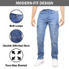 BLU ICE MEN'S STRETCH CARGO POCKET JEANS - SIZE: MEN 34X32 - MEDIUM-BLUE