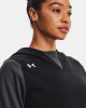 UNDER ARMOUR WOMEN'S UA DYNASTY FLEECE HOODY - SIZE: WOMEN XL - BLACK/GRAY New