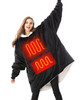 VENUSTAS HEATED BLANKET HOODIE BATTERY PACK UNISEX OVERSIZED 2169 - BLACK