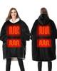 VENUSTAS HEATED BLANKET HOODIE BATTERY PACK UNISEX OVERSIZED 2169 - BLACK