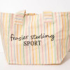 FRASIER STERLING SPORT STRIPED TOTE BAG - RAINBOW/CREAM New