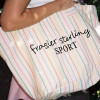 FRASIER STERLING SPORT STRIPED TOTE BAG - RAINBOW/CREAM New