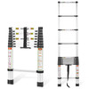 RIKADE TELESCOPIC LADDER 8.5FT ALUMINUM NON-SLIP FEET 330LB RK-SST-26 - SILVER