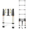 RIKADE TELESCOPIC LADDER 8.5FT ALUMINUM NON-SLIP FEET 330LB RK-SST-26 - SILVER