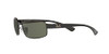 RAY BAN POLARIZED METAL FRAME RECTANGULAR SUNGLASSES BLACKFRAME/POLARIZEDGREEN
