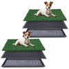 FluffyDream Artificial Grass for Dog Potty – 20x25 inch 2 Pack, Tray Pad - Green New