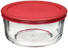 ANCHOR HOCKING SNUG FIT 4-CUP/946ML GLASS STORAGE CONTAINER (1 PACK) - RED