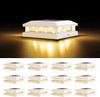 GENERIC 12-PACK SOLAR POST CAP LIGHTS OUTDOOR WATERPROOF SOLAR POWERED - WHITE