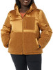 AMAZON ESSENTIALS WOMENS FULL-ZIP SHERPA FLEECE HOODED PUFFER JACKET - SIZE: S