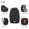 SWISSGEAR SHIELD LAPTOP BACKPACK, 18.5"X12"X6" - BLACK New
