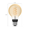 PHILIPS HUE SMART 60W G25 FILAMENT LED BULB SOFT WARM WHITE LIGHT 2 PACK - WHITE
