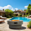 UNBRANDED 34" ROUND PROPANE FIRE PIT TABLE 50,000 BTU GLASS ROCKS - GRAY