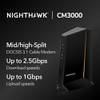 NETGEAR NIGHTHAWK DOCSIS 3.1 MID/HIGH-SPLIT CABLE MODEM CM3000-100NAS - BLACK