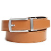 LEATHER RATCHET BELT MEN ADJUSTABLE DRESS & CASUAL - TAN/SILVER BUCKLE - SIZE 52